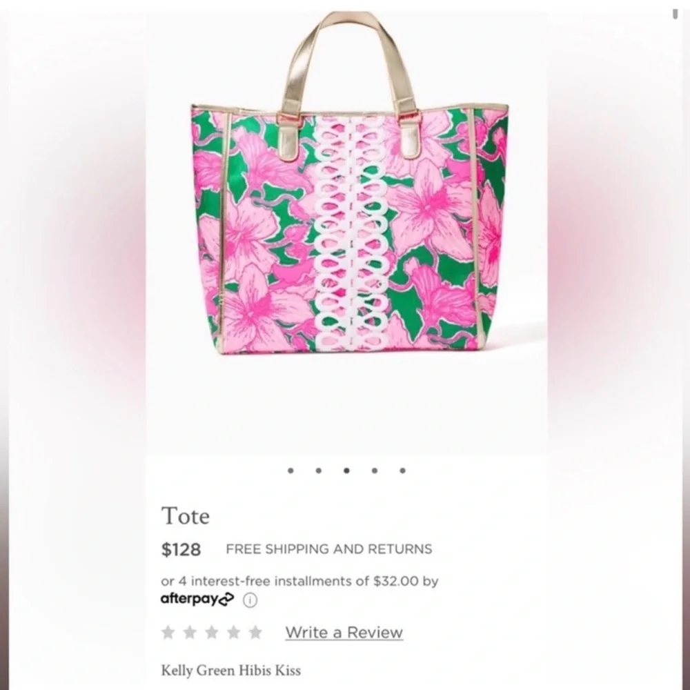 NEW tote Hibis Kiss shopper tote bag purse travel carry on trip Lilly Pulitzer - Picture 2 of 9